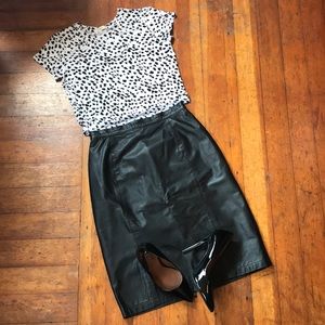Vintage leather pencil skirt